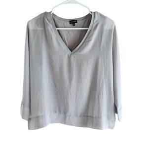 Buckle Black Women's 3/4 Sleeve Gray Blouse Size Small D31
